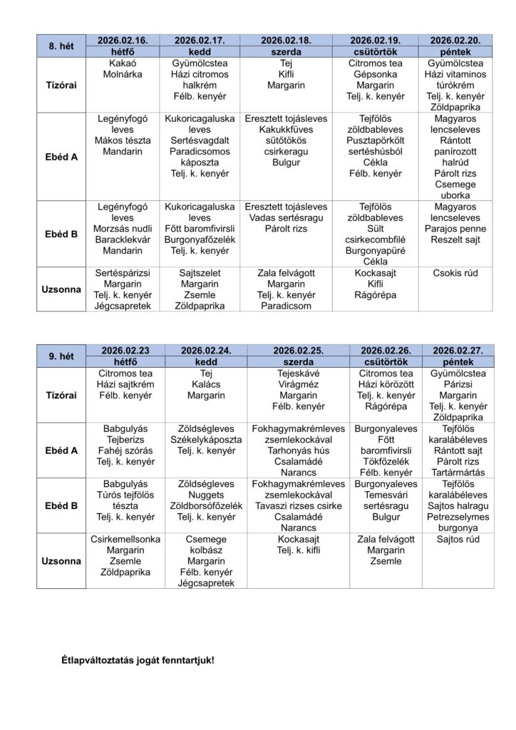 Februar Tizorai Ea Eb Uzsonna 2